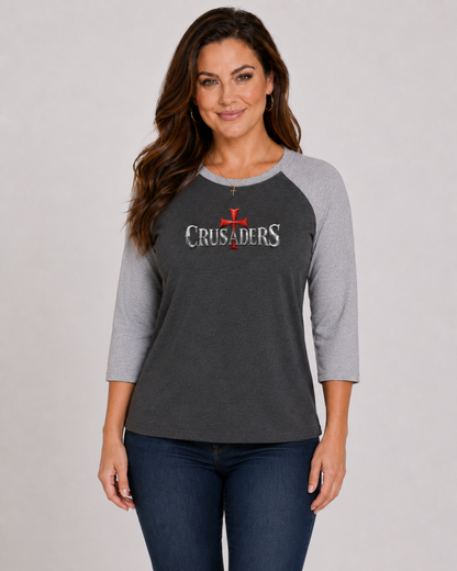 Crusaders Raglan Tee — Isaiah 40:31 Christian Baseball Shirt