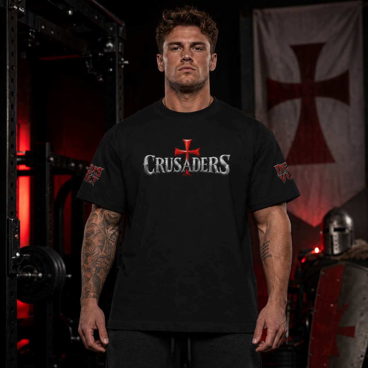 Psalm 144:1 Crusaders Heavyweight Tee
