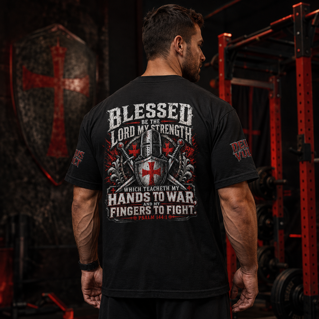 Psalm 144:1 Crusaders Heavyweight Tee