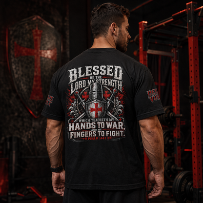 Psalm 144:1 Crusaders Heavyweight Tee