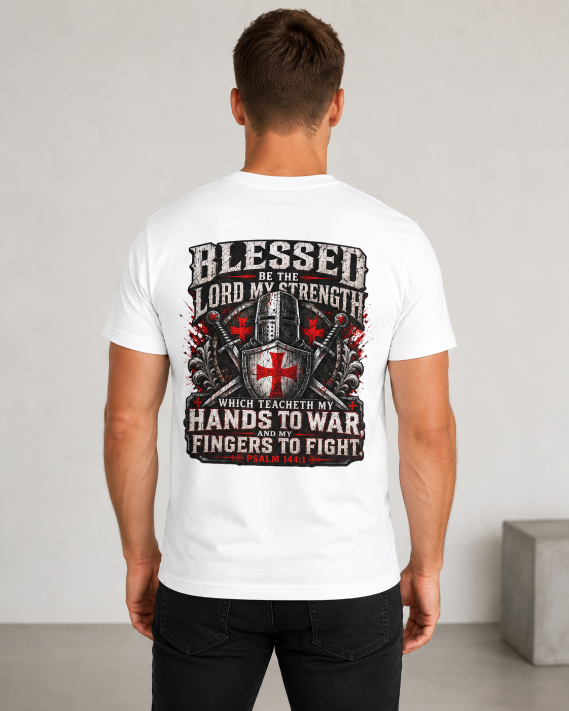 Psalm 144:1 Crusaders Premium Heavyweight Tee
