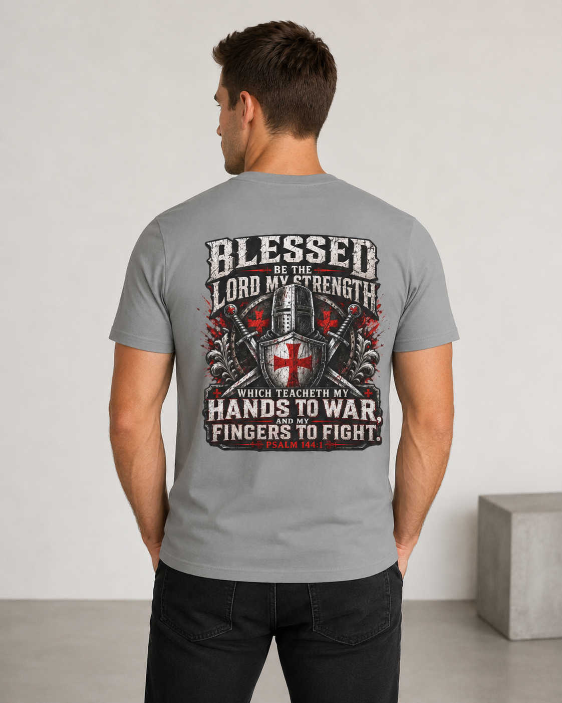 Psalm 144:1 Crusaders Premium Heavyweight Tee