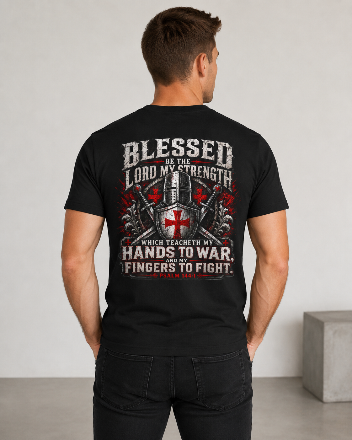 Psalm 144:1 Crusaders Premium Heavyweight Tee